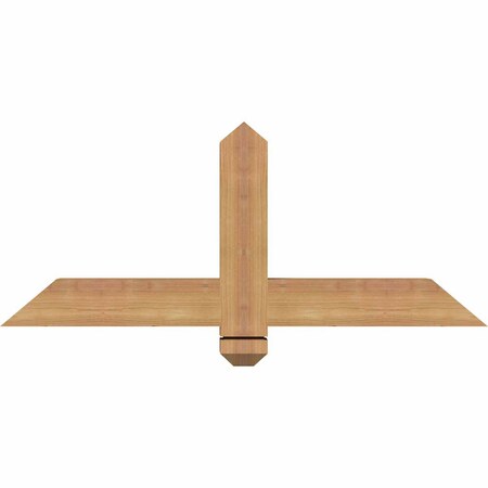 Ekena Millwork Eugene Smooth Timber Gable Bracket, Western Red Cedar, 36"W x 15"H x 3 1/2"D x 3 1/2"F, 10/12 Pitch GBW036X15X0404EUG00SWR